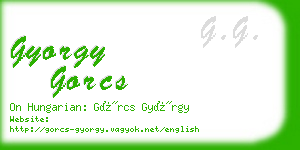 gyorgy gorcs business card